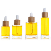 Cosmetic packaging 15ml glass dropper essential oil bottle with bamboo cap